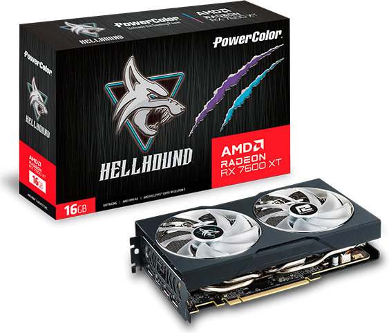 Відеокарта PowerColor Radeon RX 7600 XT 16GB Hellhound (RX 7600 XT 16G-L/OC)