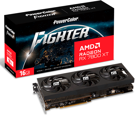 Відеокарта PowerColor Radeon RX 7800 XT 16GB Fighter (RX 7800 XT 16G-F/OC)