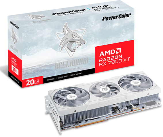 Відеокарта PowerColor Radeon RX 7900 XT 20GB Hellhound Spectral White (RX 7900 XT 20G-L/OC/WHITE)