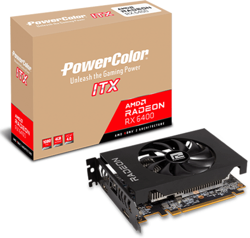 Відеокарта PowerColor Radeon RX 6400 ITX 4GB GDDR6 (AXRX 6400 4GBD6-DH)