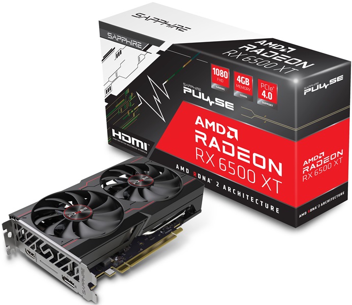 Відеокарта Sapphire PULSE Radeon RX 6500 XT (11314-01-20G)