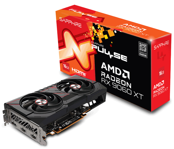Видеокарта Sapphire PULSE AMD Radeon RX 9060 XT 16GB GPU (11350-03-20G)