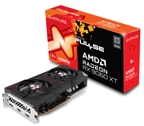 Видеокарта Sapphire PULSE AMD Radeon RX 9060 XT 8GB GPU (11350-04-20G)