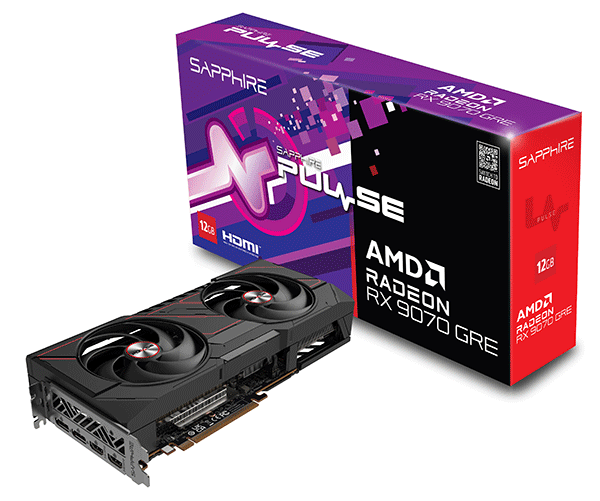 Відеокарта Sapphire PULSE AMD Radeon RX 9070 GRE OC GPU (11354-01-20G) Відеокарта Sapphire PULSE AMD Radeon RX 9070 GRE OC GPU (11354-01-20G)
