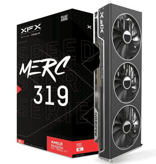 Відеокарта XFX AMD Radeon RX 7800 XT Speedster Merc 319 Black Edition (RX-78TMERCB9)