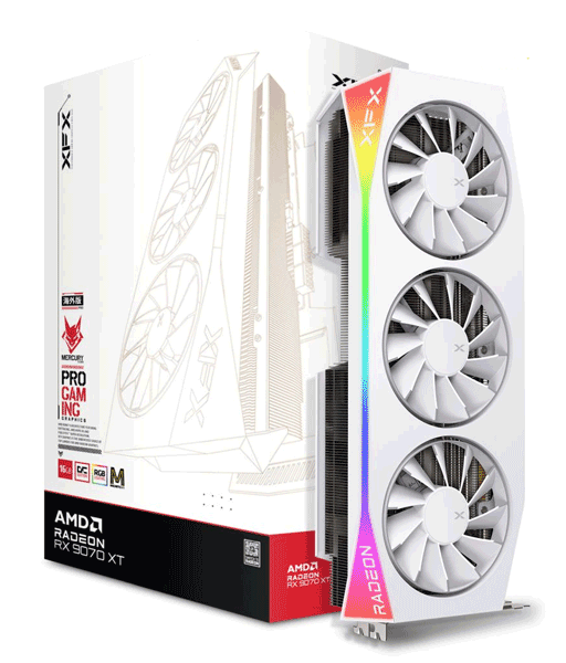 Відеокарта XFX Mercury AMD Radeon RX 9070XT OC White Magnetic Air Edition RGB (RX-97TMARGW9)