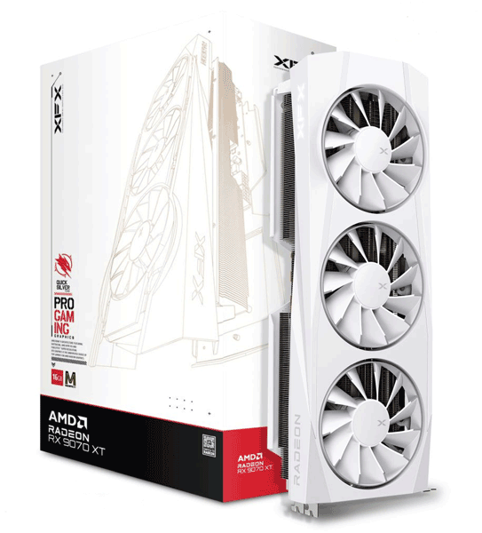 Відеокарта XFX Quicksilver AMD Radeon RX 9070XT White Magnetic Air Edition (RX-97TMAQKW9)