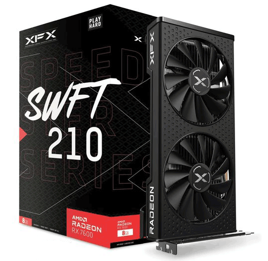 Відеокарта XFX AMD Radeon RX 7600 Speedster SWFT 210 Core Edition (RX-76PSWFTFY)