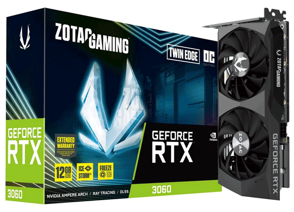 Відеокарта ZOTAC GeForce RTX 3060 Twin Edge OC (ZT-A30600H-10M)