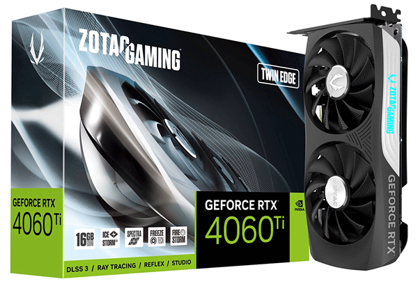 Відеокарта ZOTAC GeForce RTX 4060 Ti 16Gb Twin Edge (ZT-D40620E-10M)