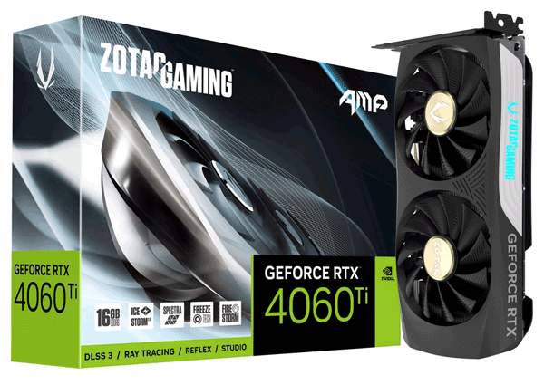 Відеокарта ZOTAC GeForce RTX 4060 Ti 16Gb AMP (ZT-D40620F-10M)