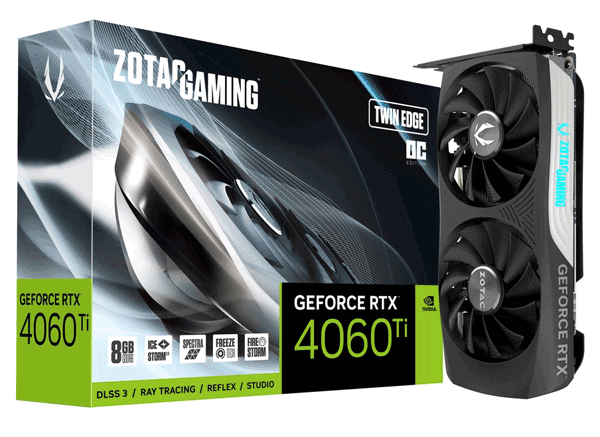 Відеокарта ZOTAC GeForce RTX 4060 Ti 8Gb Twin Edge OC (ZT-D40610H-10M)