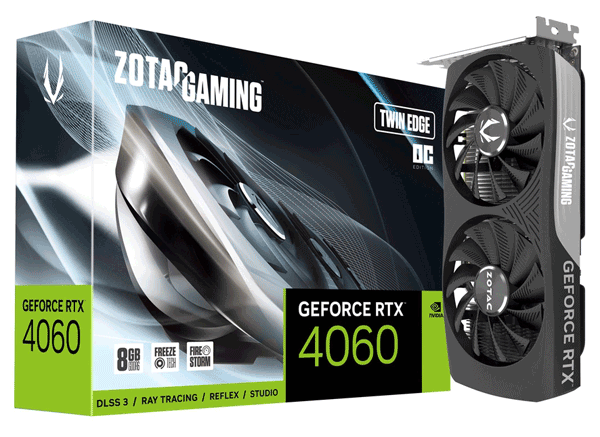 Відеокарта ZOTAC GeForce RTX 4060 8Gb Twin Edge OC (ZT-D40600H-10M)