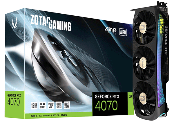 Відеокарта ZOTAC GeForce RTX 4070 AMP AIRO (ZT-D40700F-10P)